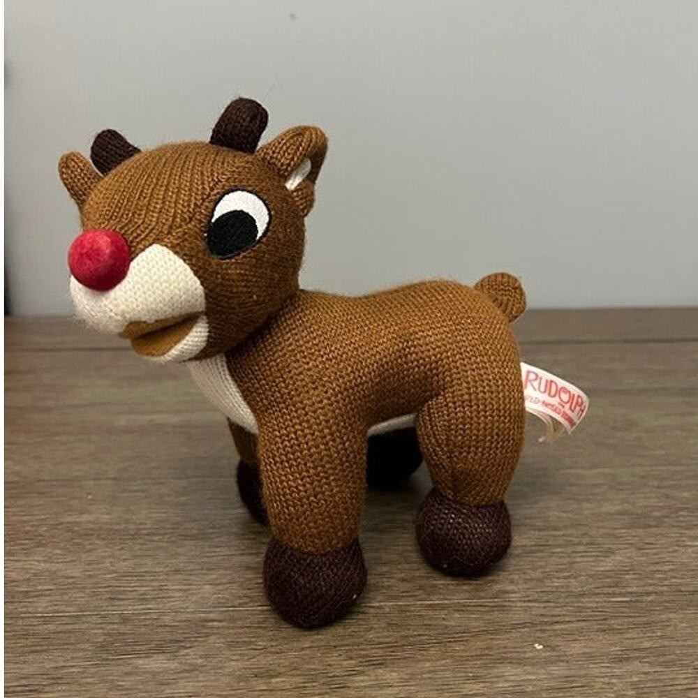 Rudolph The Red Nosed Reindeer Knit Stuffed Plush Toy Dan Dee Collectors Choice